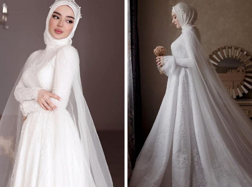 2022 tesettür gelinlik modelleri ucuz güzel seri sonu kapalı