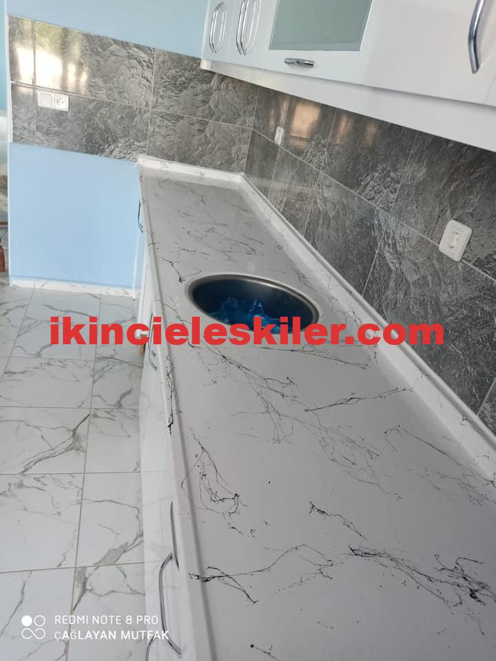 Çıkma ikinci el mutfak mermeri mutfak dolabı 2500 TL